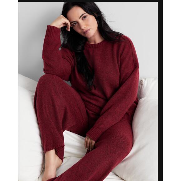 State of Day Women's Size Large Maraschino Red Fleece Pajama Set  Lounge - Picture 3 of 8